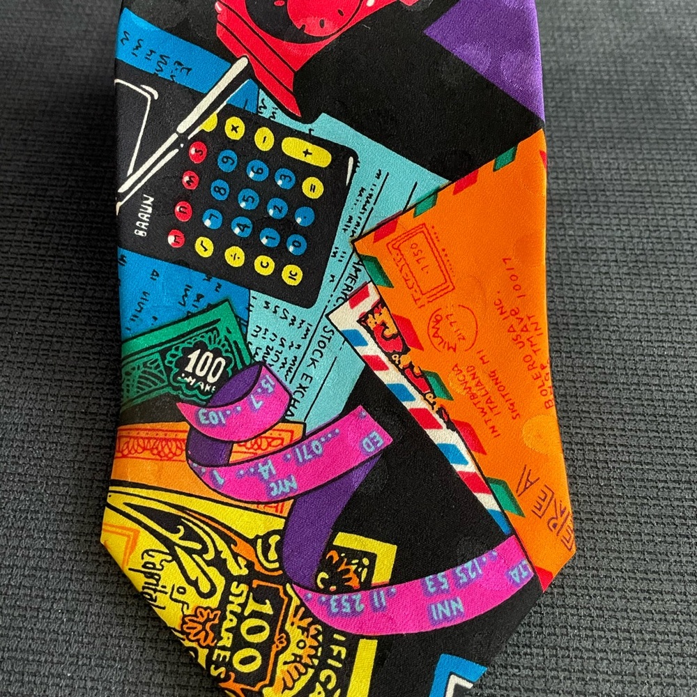 Rosetti Wall Street Finance Novelty Necktie Accountant Numbers Theme, Calculator